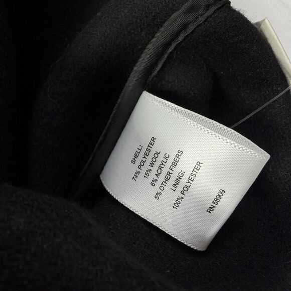 NEW $119 MSRP Wool Blend Womens XL Shacket Black Shirt Jacket Quiet Luxury - Picture 8 of 10